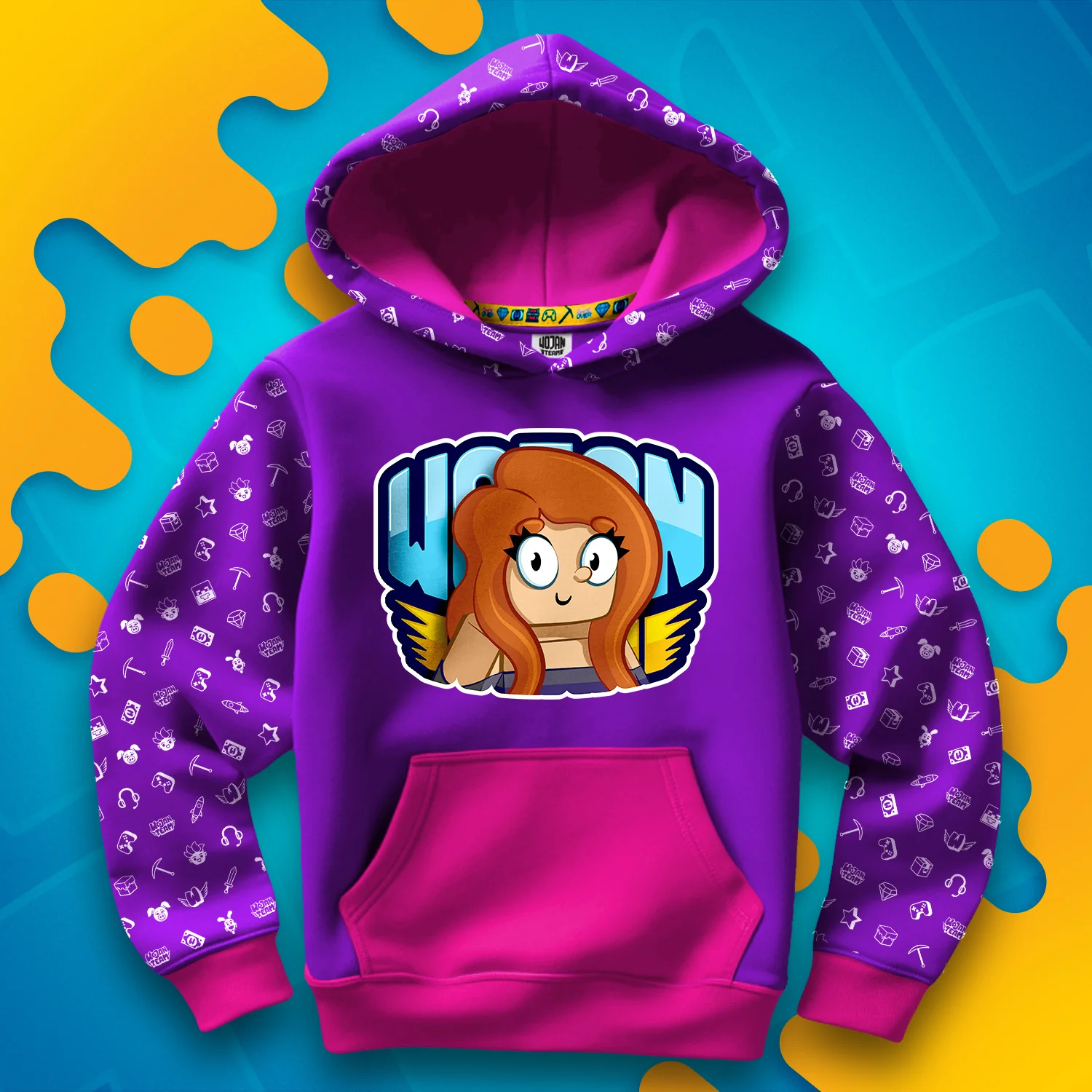 BLUZA *FULL WZÓR* KATI W LOGO - RÓŻOWA - Image 2