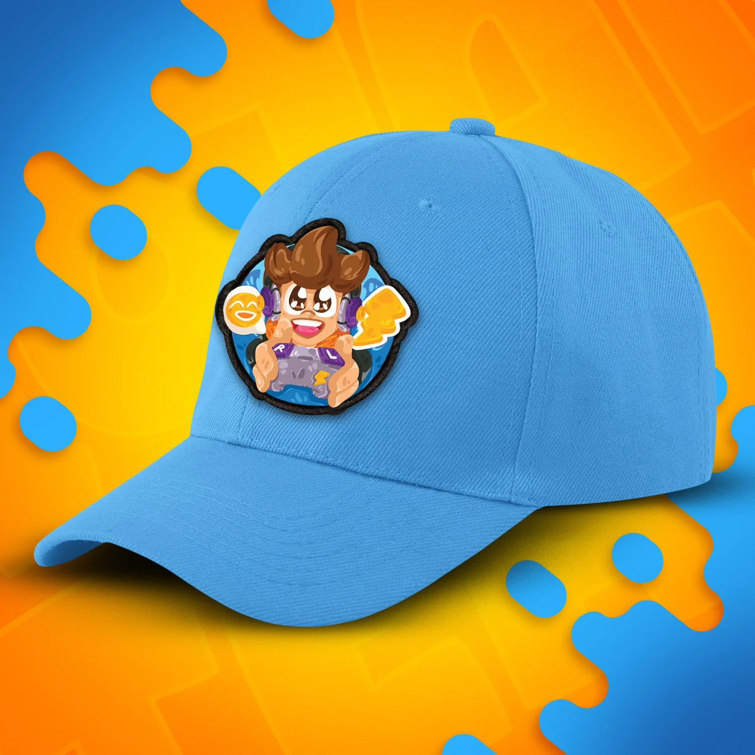 CZAPKA Z ZAGIĘTYM DASZKIEM - GAMER - SKY BLUE - Image 3