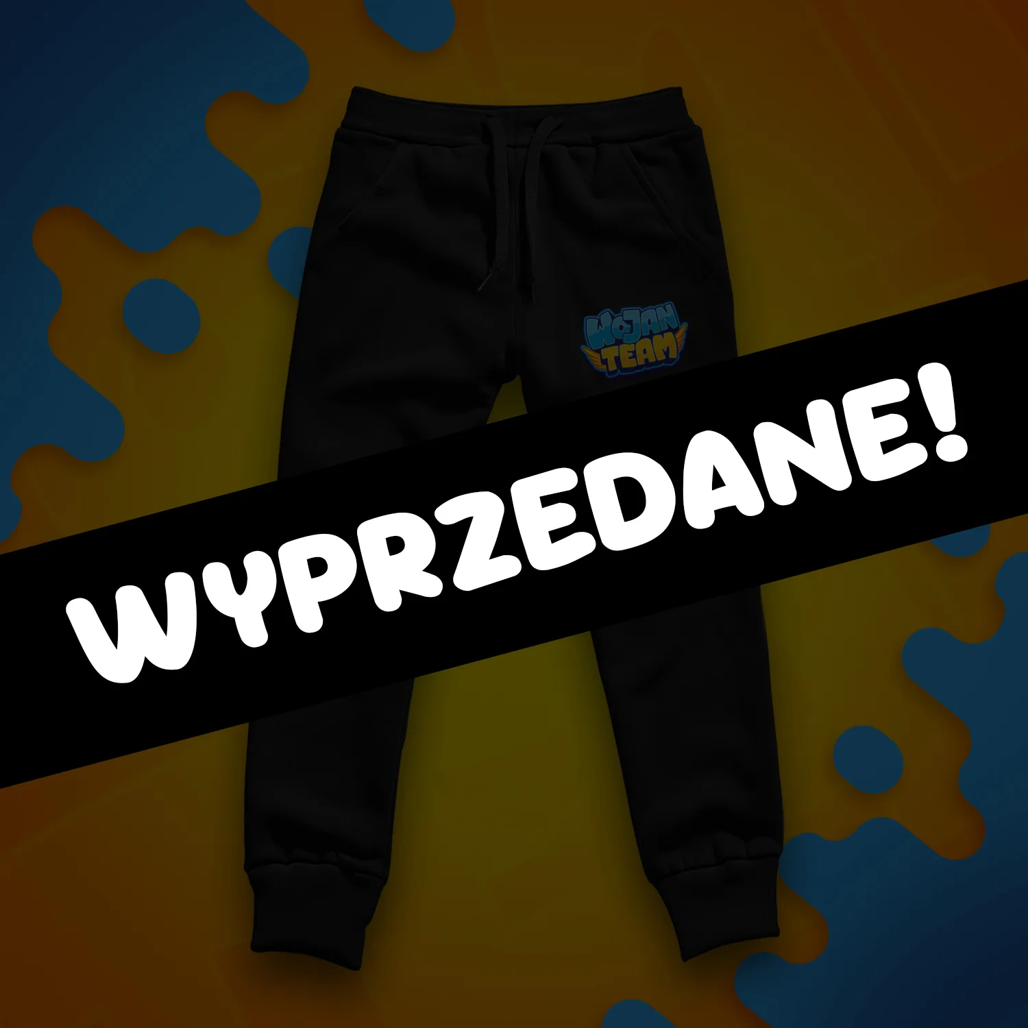 DŁUGIE SPODNIE *PREMIUM* - LOGO WOJAN TEAM - CZARNE