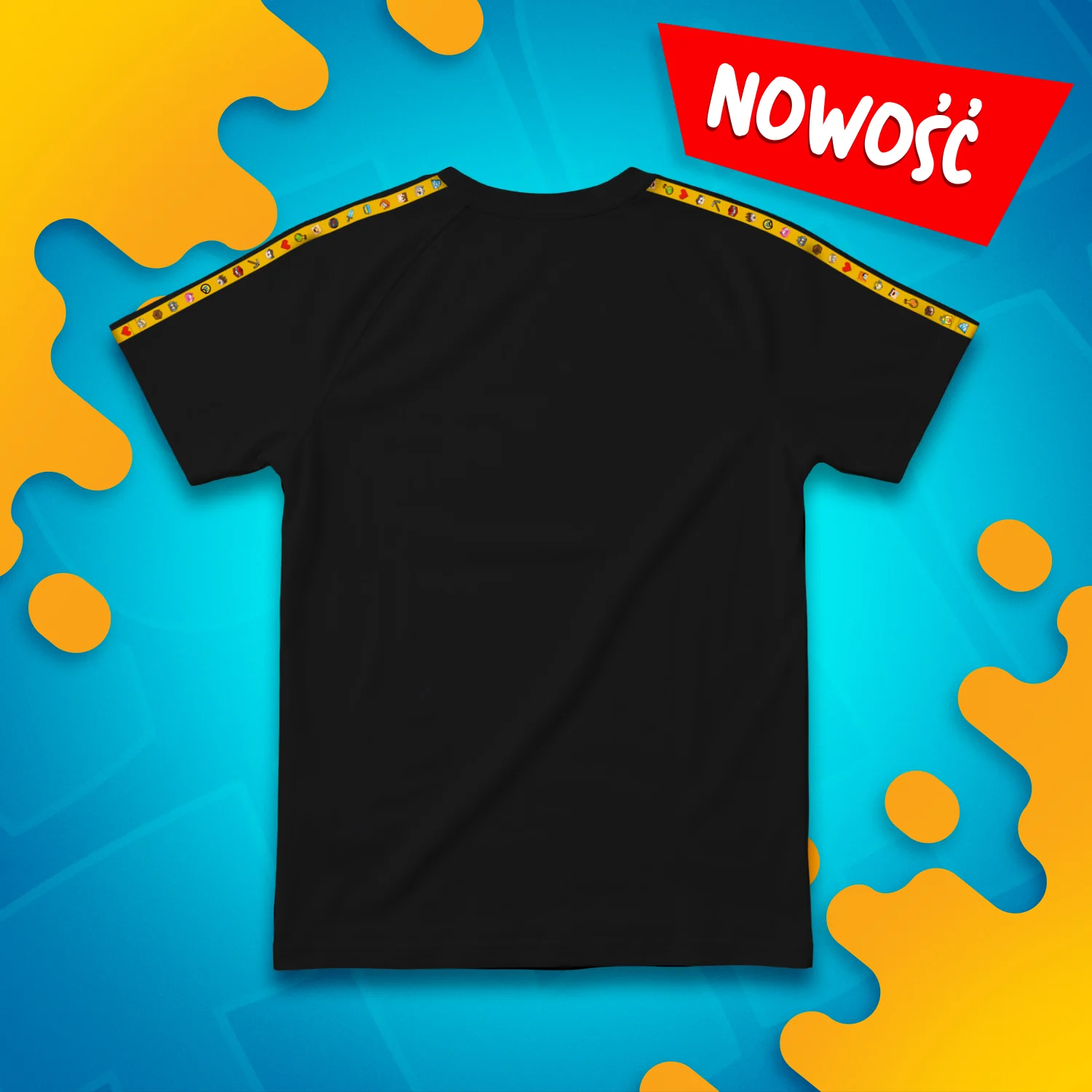 KOSZULKA *PREMIUM* Z PASKAMI WOJAN TEAM – CZARNA - Image 2