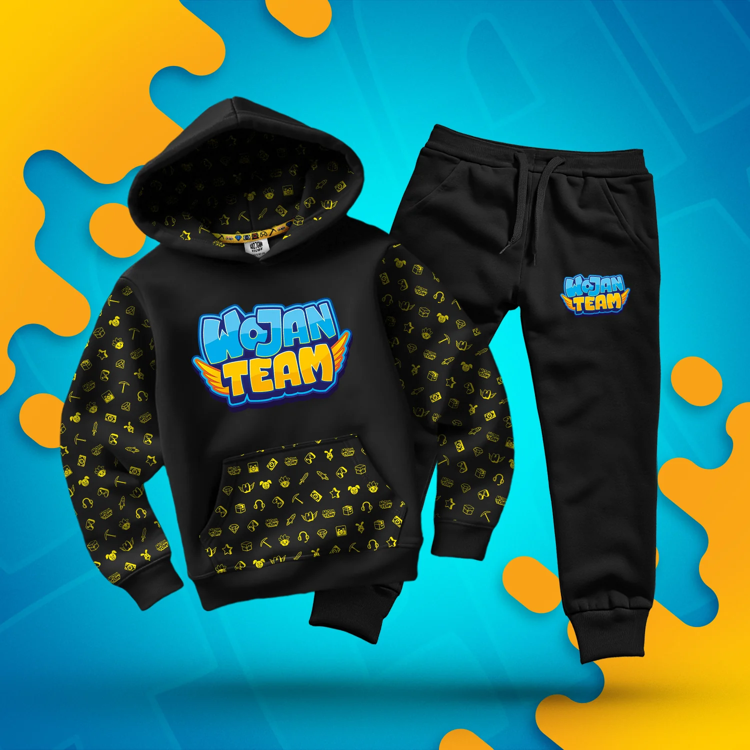 ZESTAW BLUZA + SPODNIE *FULL WZÓR* LOGO 3.0 WOJAN TEAM - CZARNY - Image 2