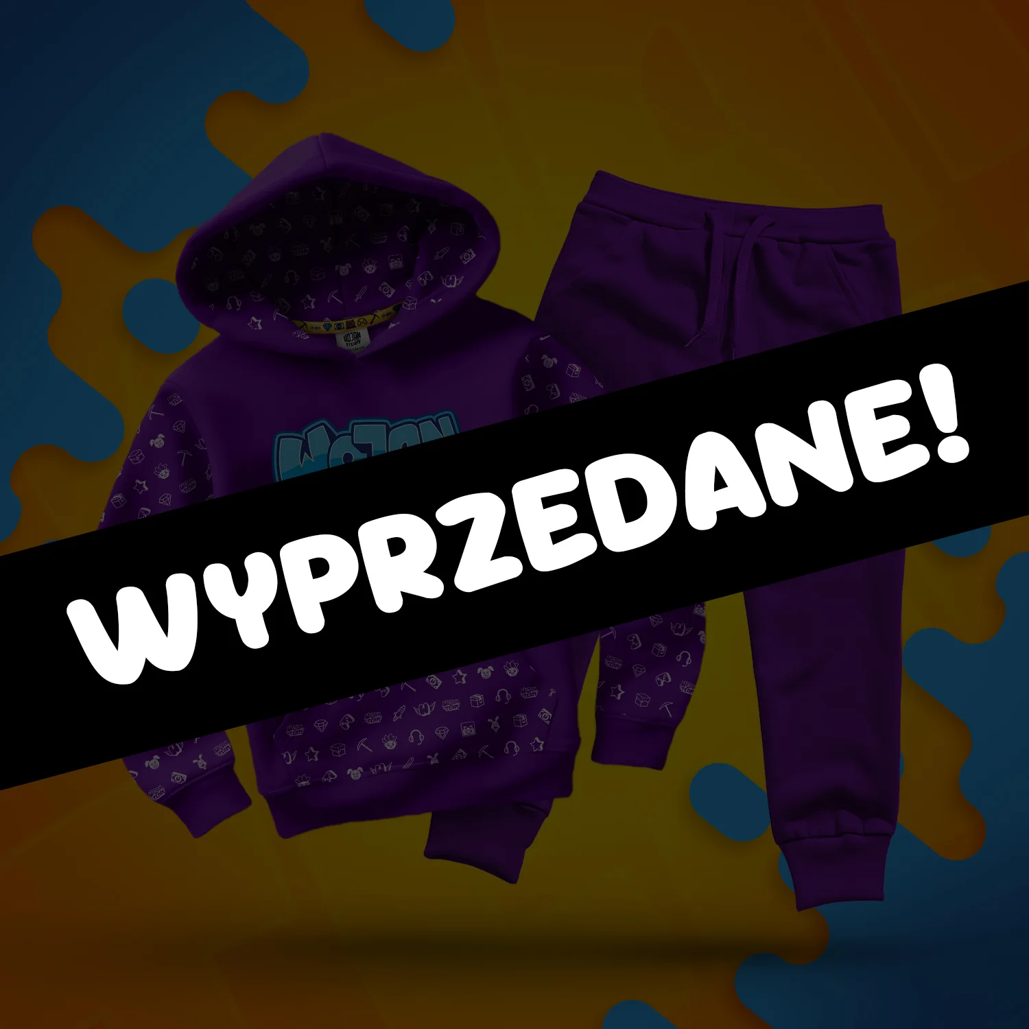 ZESTAW BLUZA + SPODNIE *FULL WZÓR* LOGO 3.0 WOJAN TEAM - FIOLETOWY