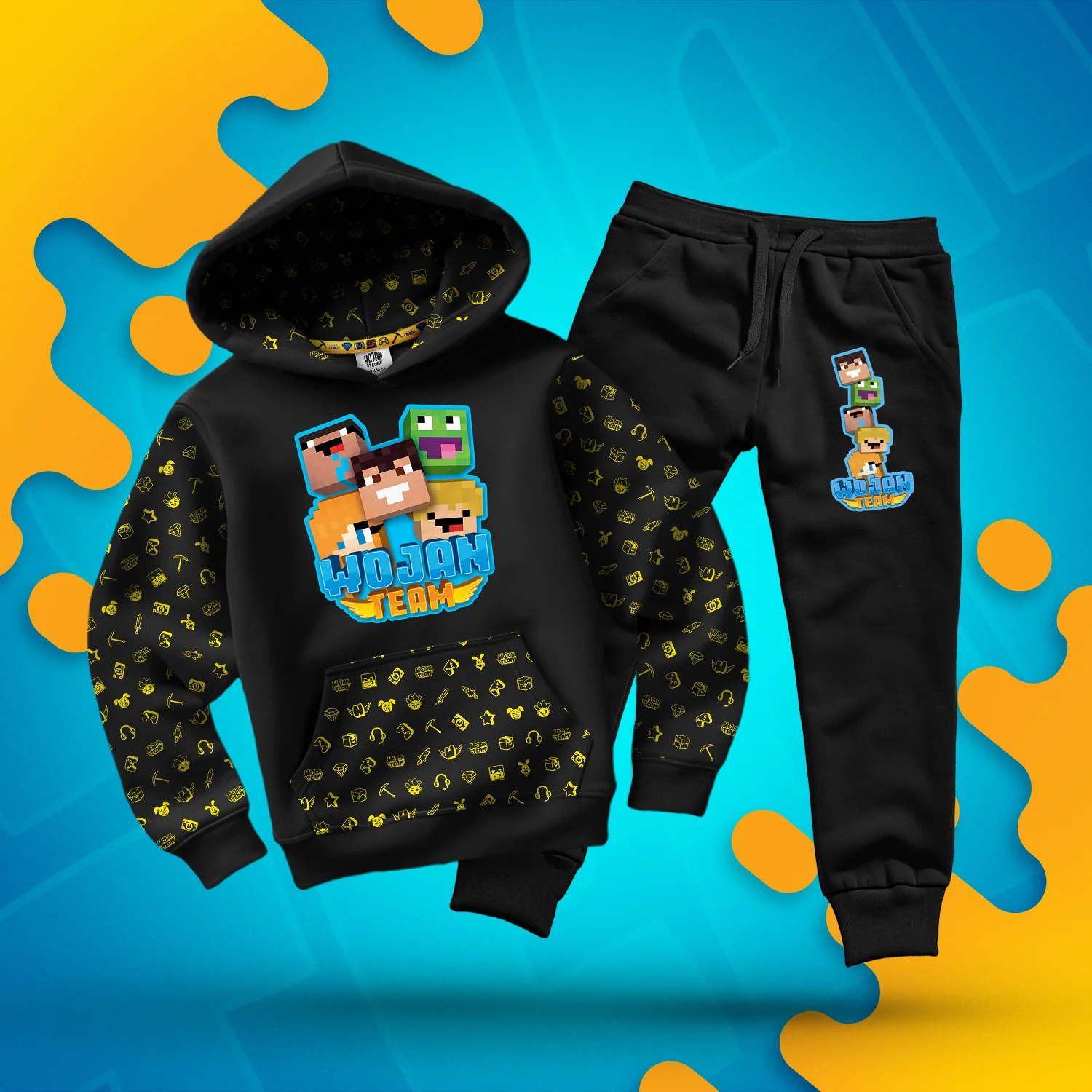 ZESTAW BLUZA + SPODNIE *FULL WZÓR* SKINY WOJAN TEAM - CZARNY - Image 2