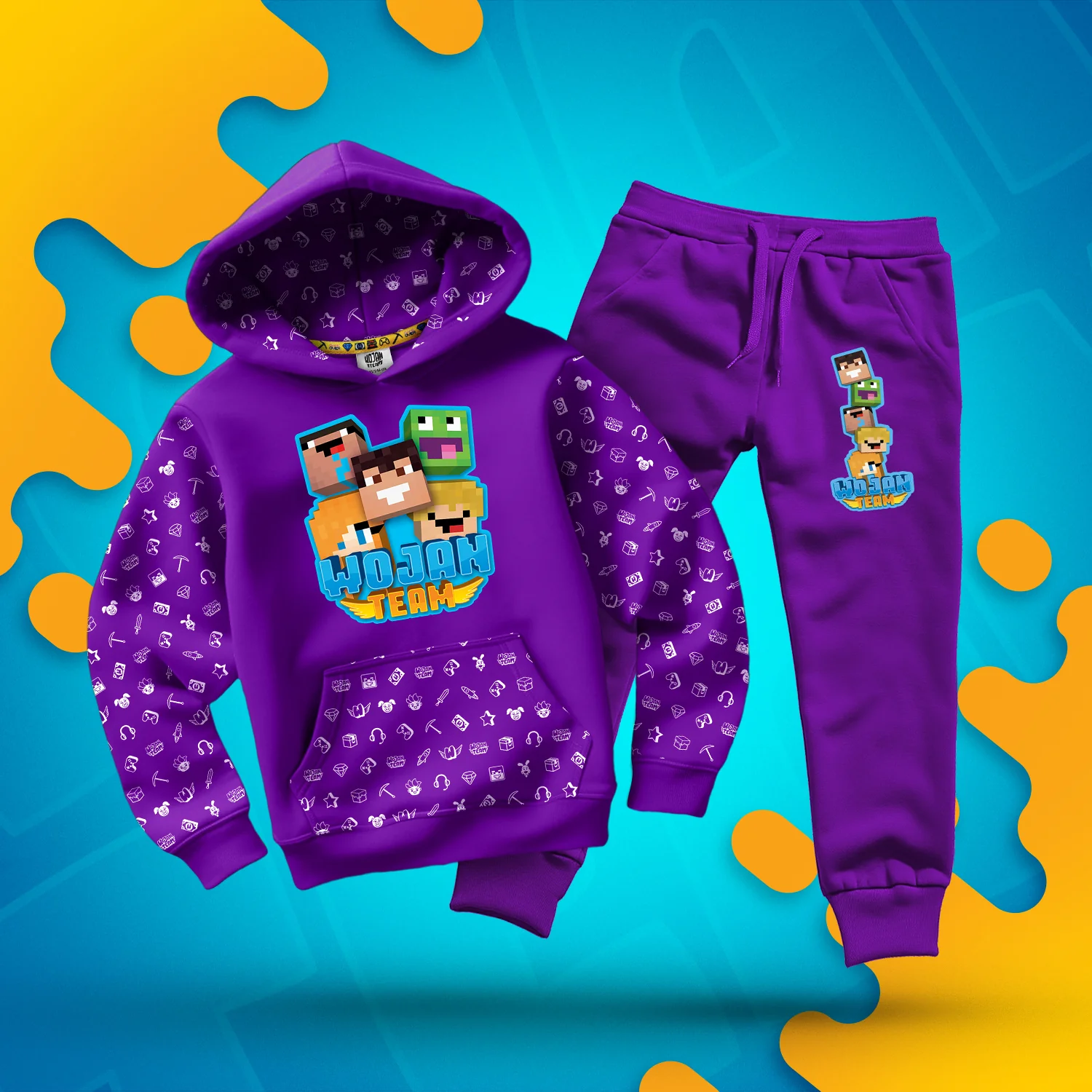 ZESTAW BLUZA + SPODNIE *FULL WZÓR* SKINY WOJAN TEAM - FIOLETOWY - Image 2