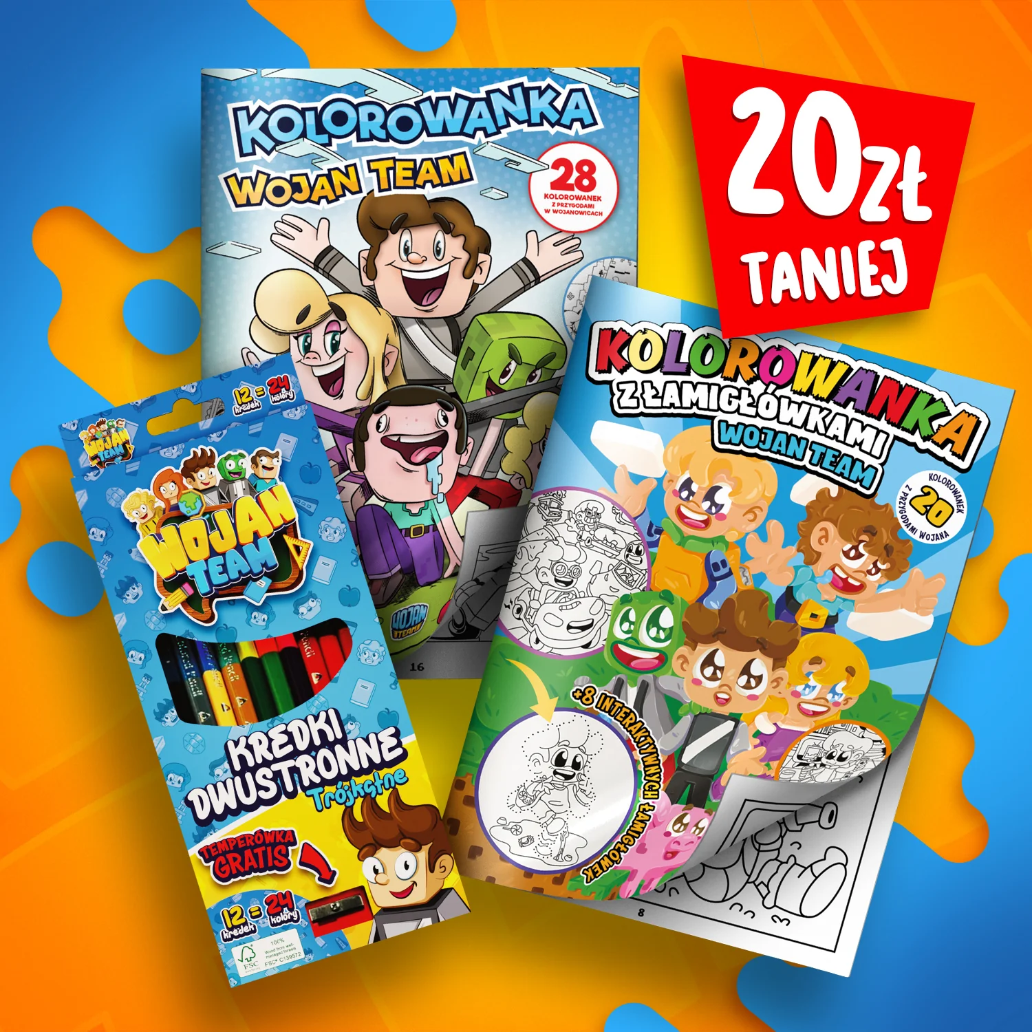 ZESTAW KOLOROWANEK + KREDKI WOJAN TEAM *PROMOCJA* - Image 3