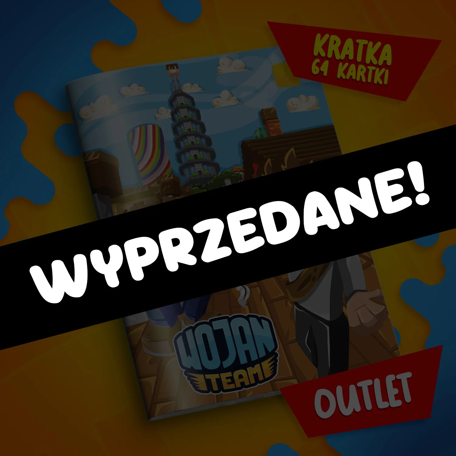 ZESZYT W KRATKĘ A5 - XXL - 64 KARTKI - WOJAN I NOOBEK